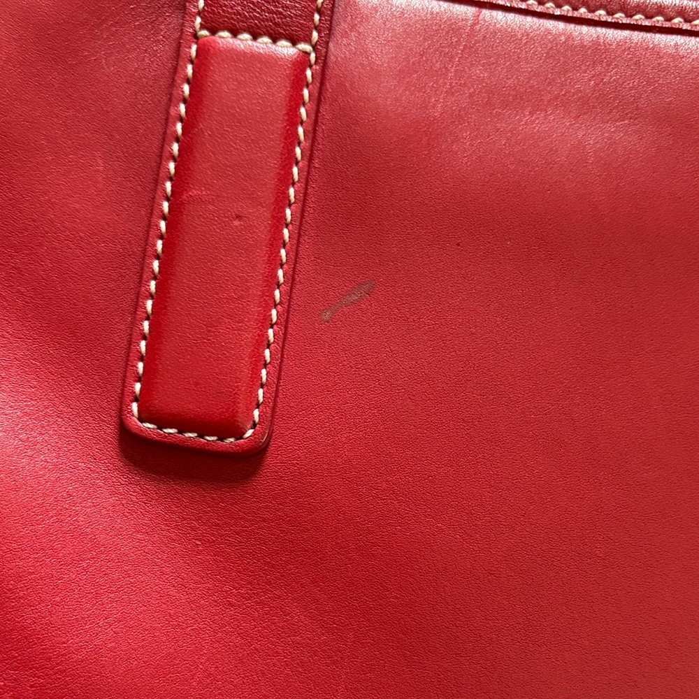 Coach Red Leather Tote Bag - Picture 6 of 16